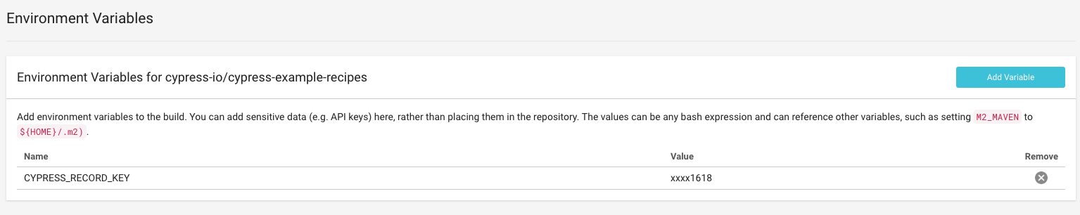 Record key environment variable